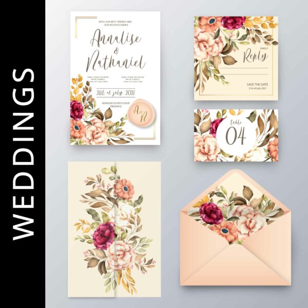 LDJ Wedding Stationary Mockup | Graphic Design